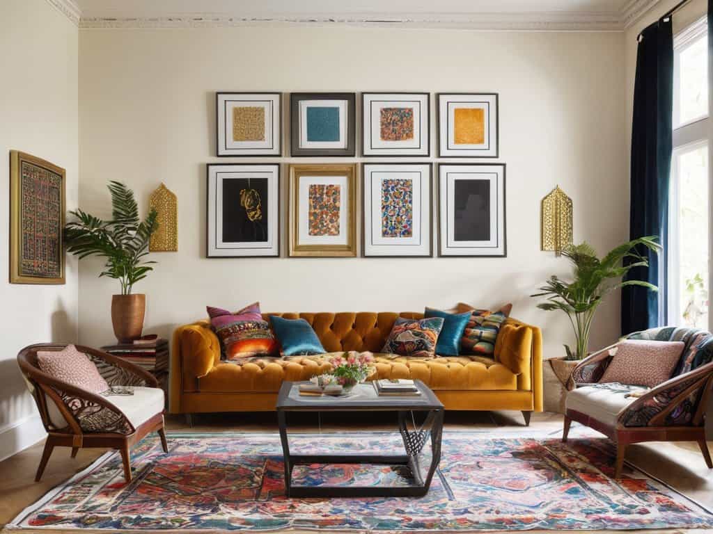 Curated maximalist gallery wall decor